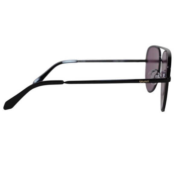 QUAY High Key Sunglasses Black Frame Black Amethyst Lens Aviator Extra Large NWT - Picture 9 of 14